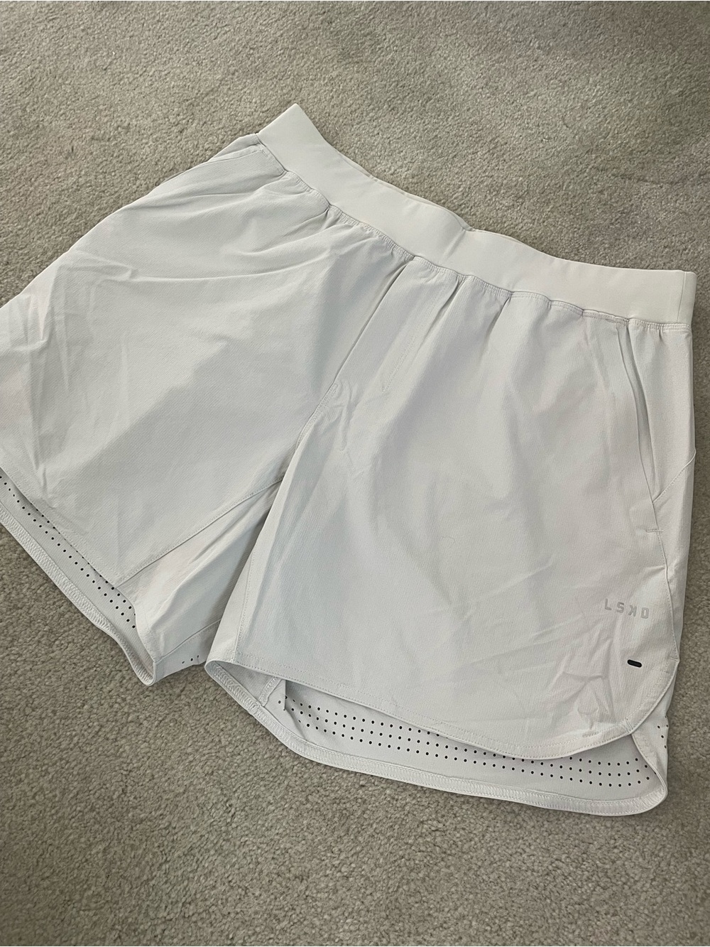 LSKD Men's White Athletic Training Shorts